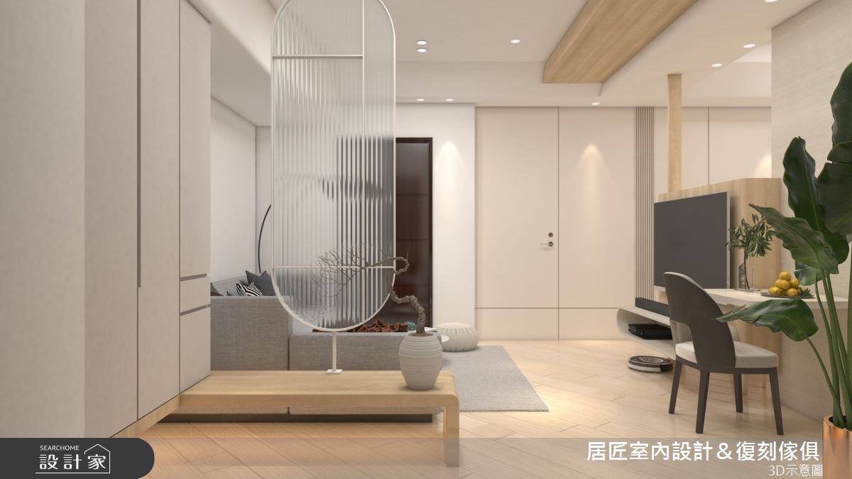 16坪新成屋(5年以下)＿混搭風玄關客廳案例圖片＿居匠室內設計＆復刻傢俱＿居匠_42之1