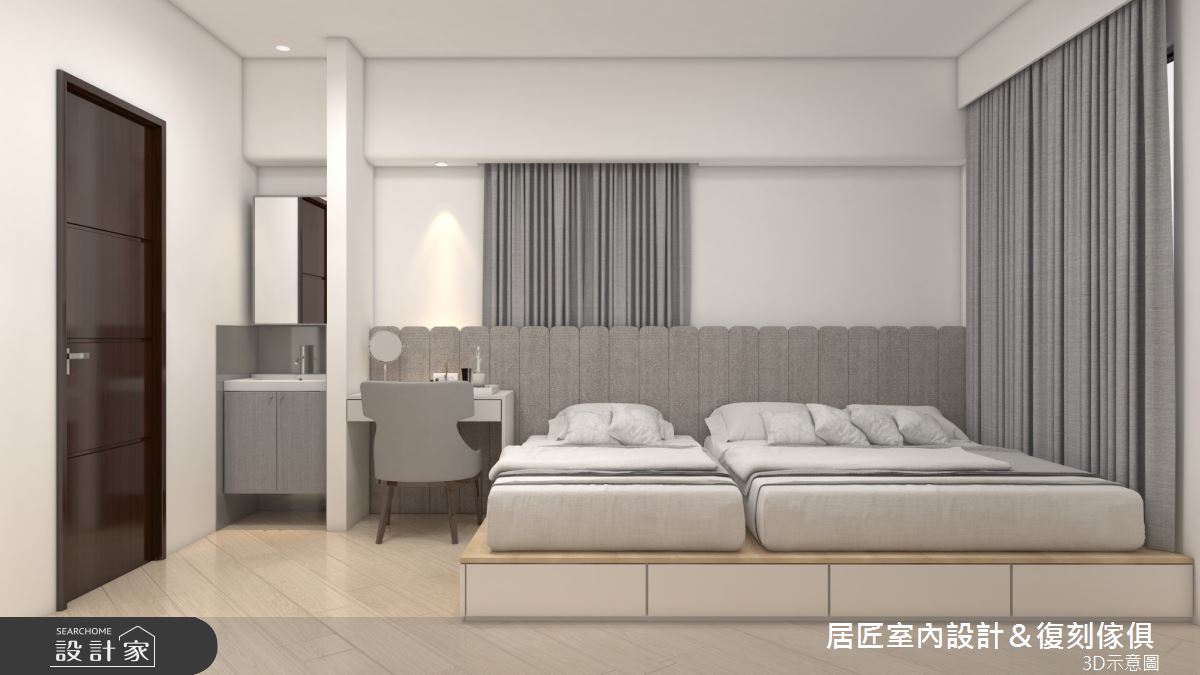 16坪新成屋(5年以下)＿混搭風臥室案例圖片＿居匠室內設計＆復刻傢俱＿居匠_42之4573