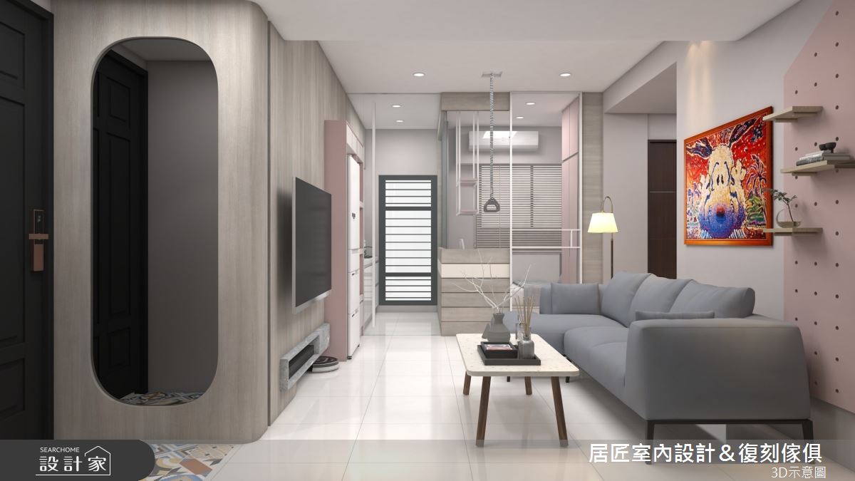 14坪預售屋＿現代風玄關客廳廚房客房案例圖片＿居匠室內設計＆復刻傢俱＿居匠_44之1