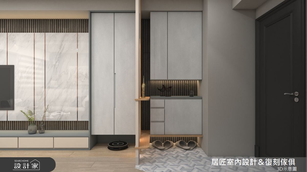 21坪新成屋(5年以下)＿現代風玄關客廳案例圖片＿居匠室內設計＆復刻傢俱＿居匠_49之3