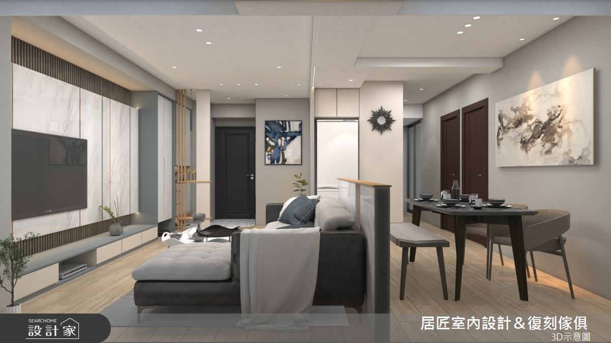 21坪新成屋(5年以下)＿現代風玄關客廳餐廳案例圖片＿居匠室內設計＆復刻傢俱＿居匠_49之7