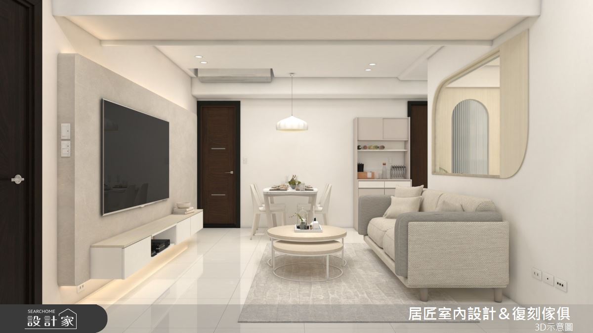 20坪新成屋(5年以下)＿混搭風客廳案例圖片＿居匠室內設計＆復刻傢俱＿居匠_51之4