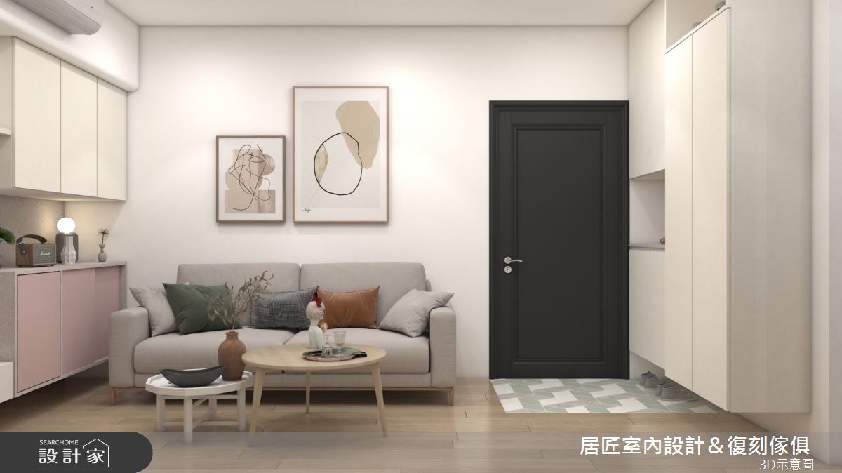 12坪新成屋(5年以下)＿混搭風玄關客廳案例圖片＿居匠室內設計＆復刻傢俱＿居匠_54之1