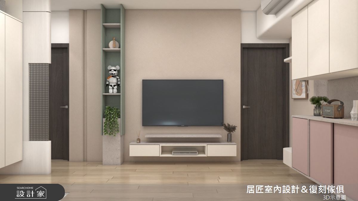 12坪新成屋(5年以下)＿混搭風玄關客廳案例圖片＿居匠室內設計＆復刻傢俱＿居匠_54之3