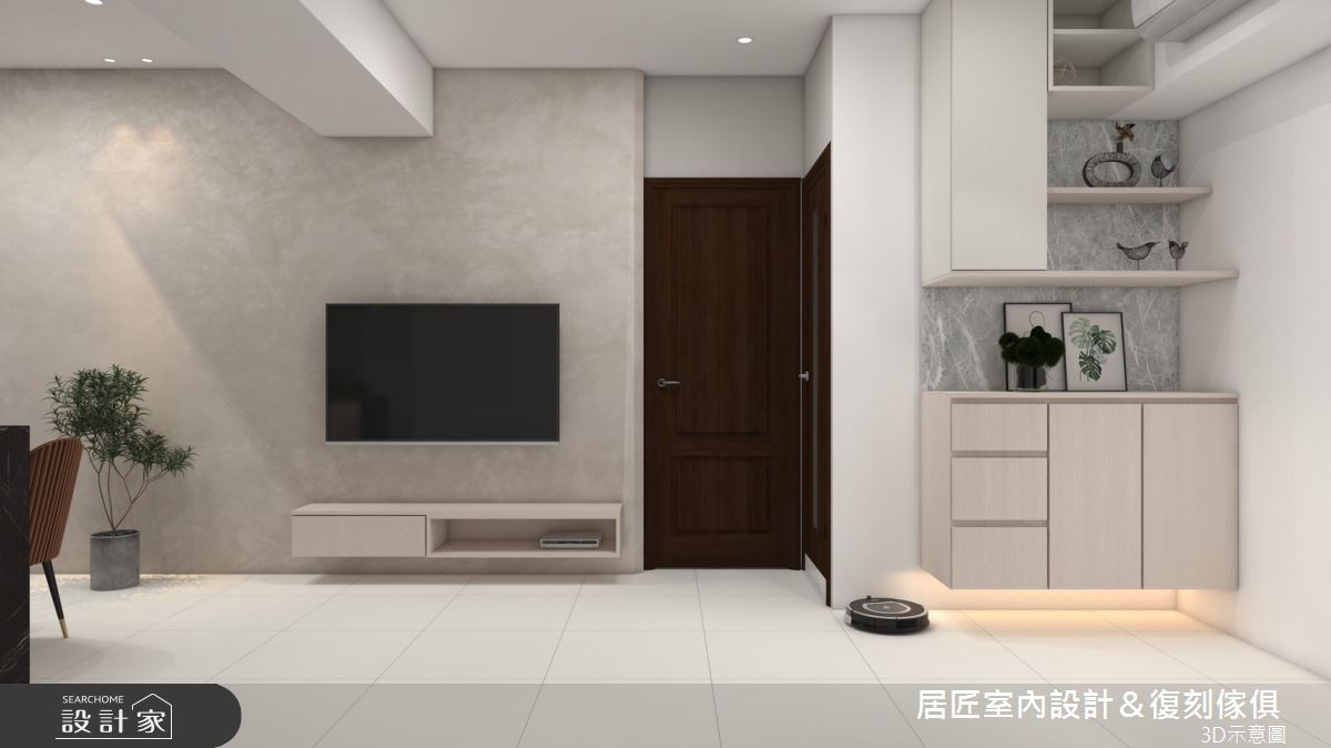 15坪新成屋(5年以下)＿現代風玄關客廳案例圖片＿居匠室內設計＆復刻傢俱＿居匠_55之2