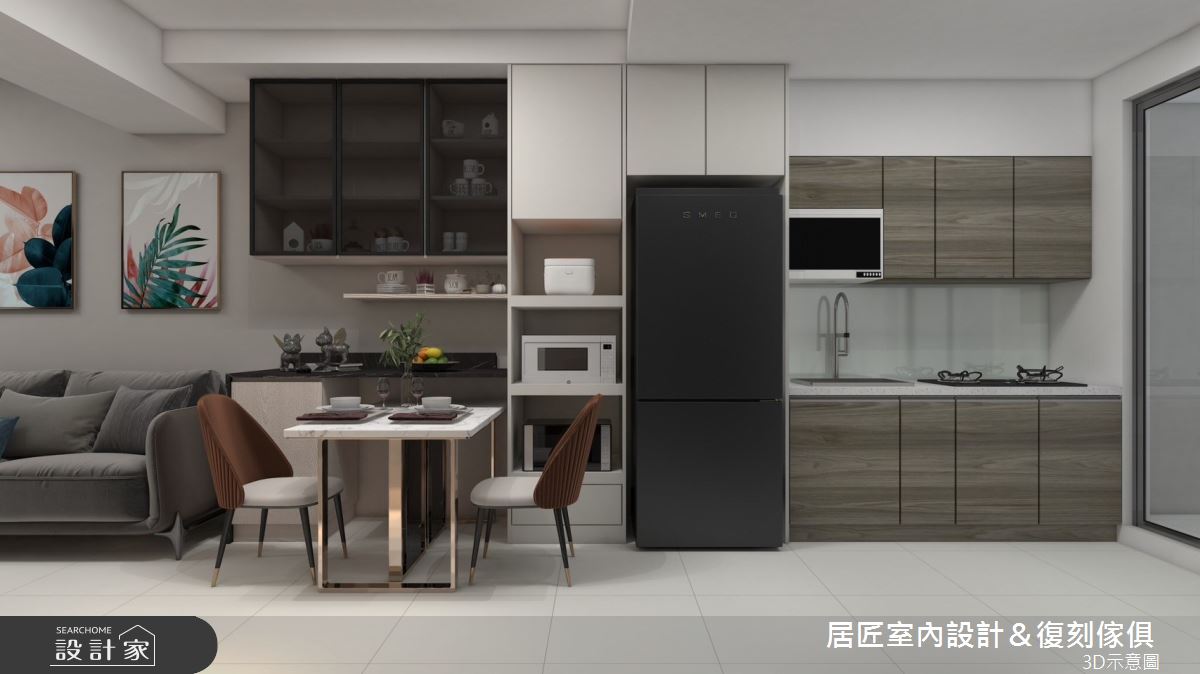 15坪新成屋(5年以下)＿現代風客廳餐廳廚房案例圖片＿居匠室內設計＆復刻傢俱＿居匠_55之7