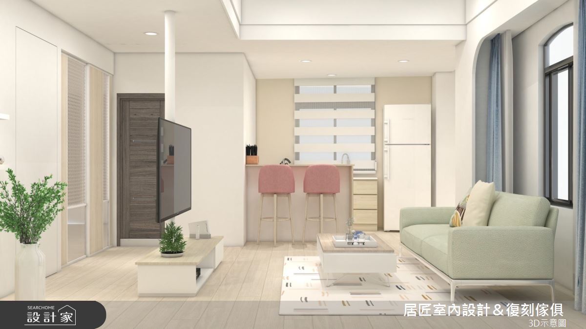 92坪老屋(16~30年)＿北歐風客廳吧檯案例圖片＿居匠室內設計＆復刻傢俱＿居匠_58之4
