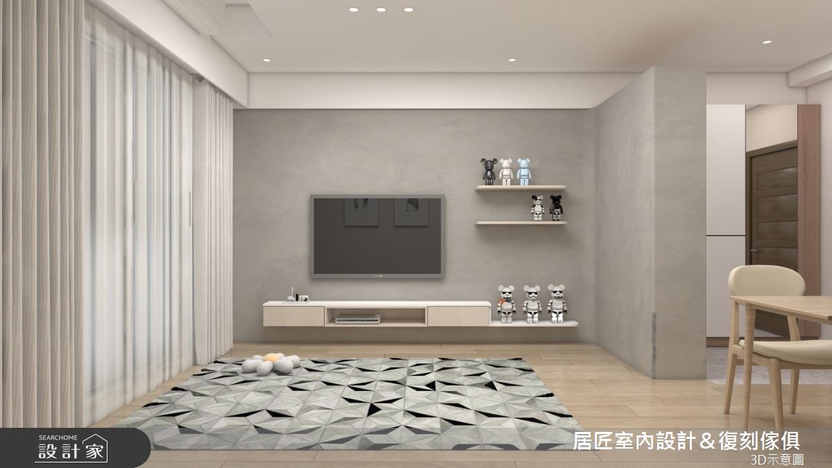 20坪中古屋(5~15年)＿混搭風玄關客廳餐廳案例圖片＿居匠室內設計＆復刻傢俱＿居匠_59之1