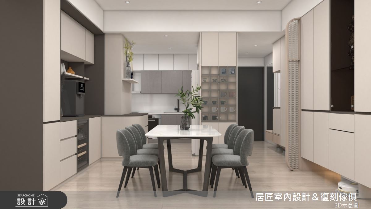 36坪中古屋(5~15年)＿現代風玄關餐廳廚房案例圖片＿居匠室內設計＆復刻傢俱＿居匠_62之2