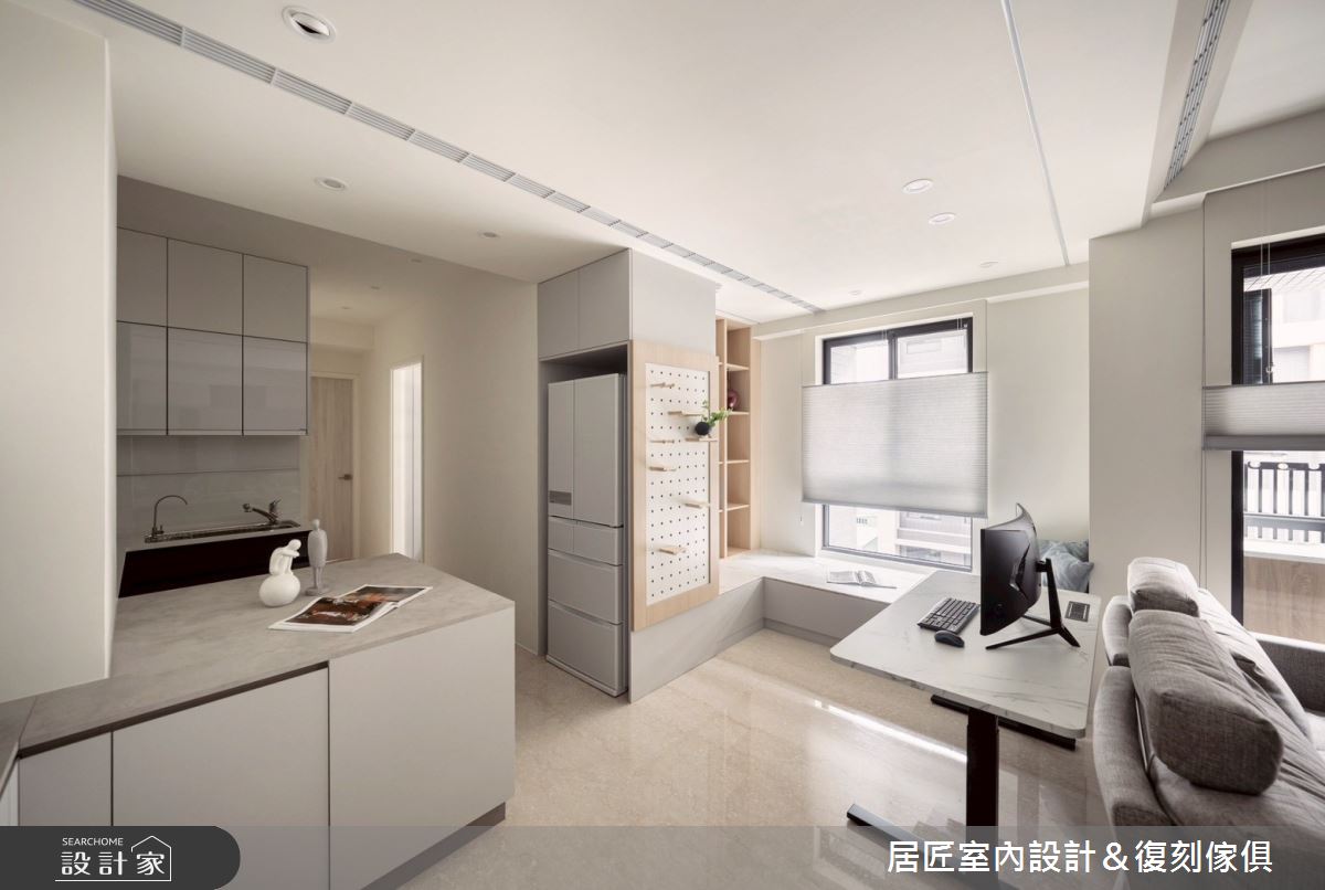 16坪新成屋(5年以下)＿現代風廚房書房中島案例圖片＿居匠室內設計＆復刻傢俱＿居匠_63之5