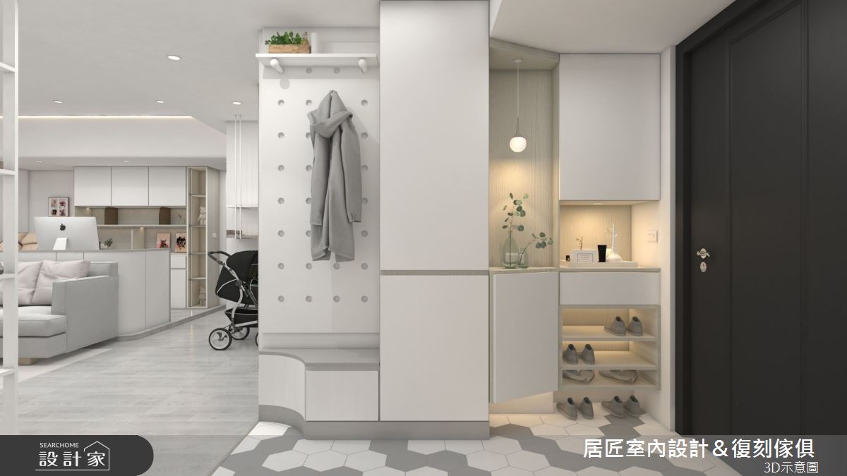 21坪中古屋(5~15年)＿現代風玄關案例圖片＿居匠室內設計＆復刻傢俱＿居匠_66之2
