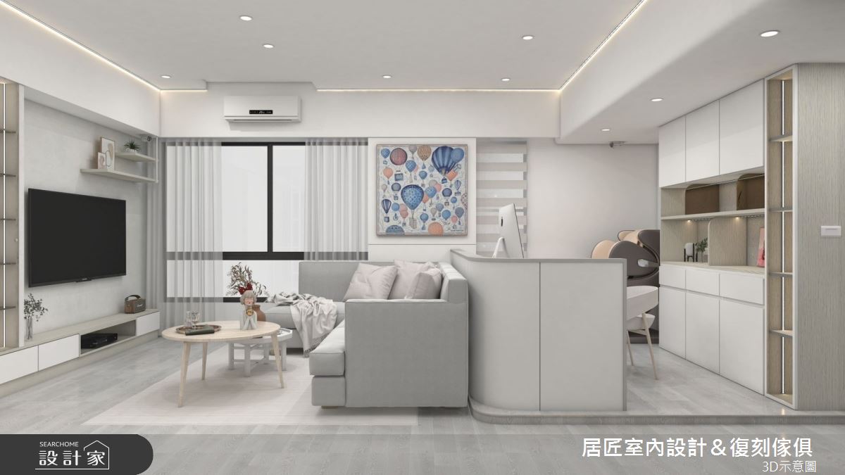 21坪中古屋(5~15年)＿現代風客廳書房案例圖片＿居匠室內設計＆復刻傢俱＿居匠_66之5