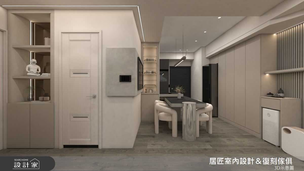18坪新成屋(5年以下)＿侘寂風玄關餐廳案例圖片＿居匠室內設計＆復刻傢俱＿居匠_69之1