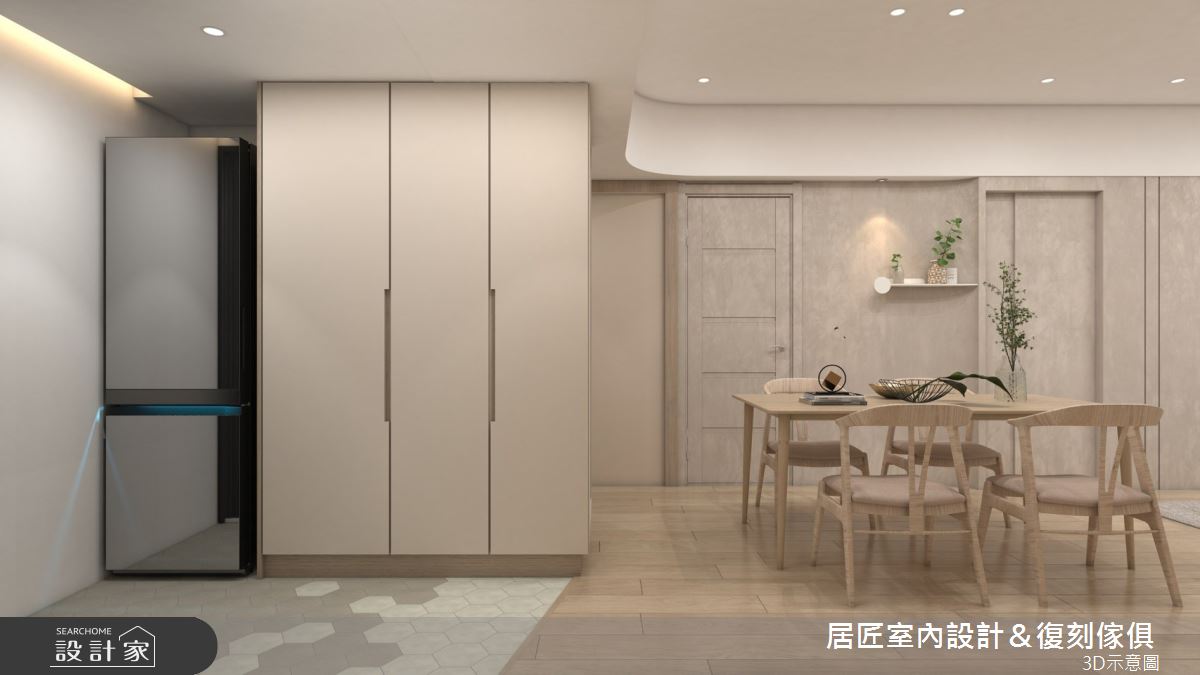 24坪新成屋(5年以下)＿奶茶風玄關餐廳案例圖片＿居匠室內設計＆復刻傢俱＿居匠_70之1