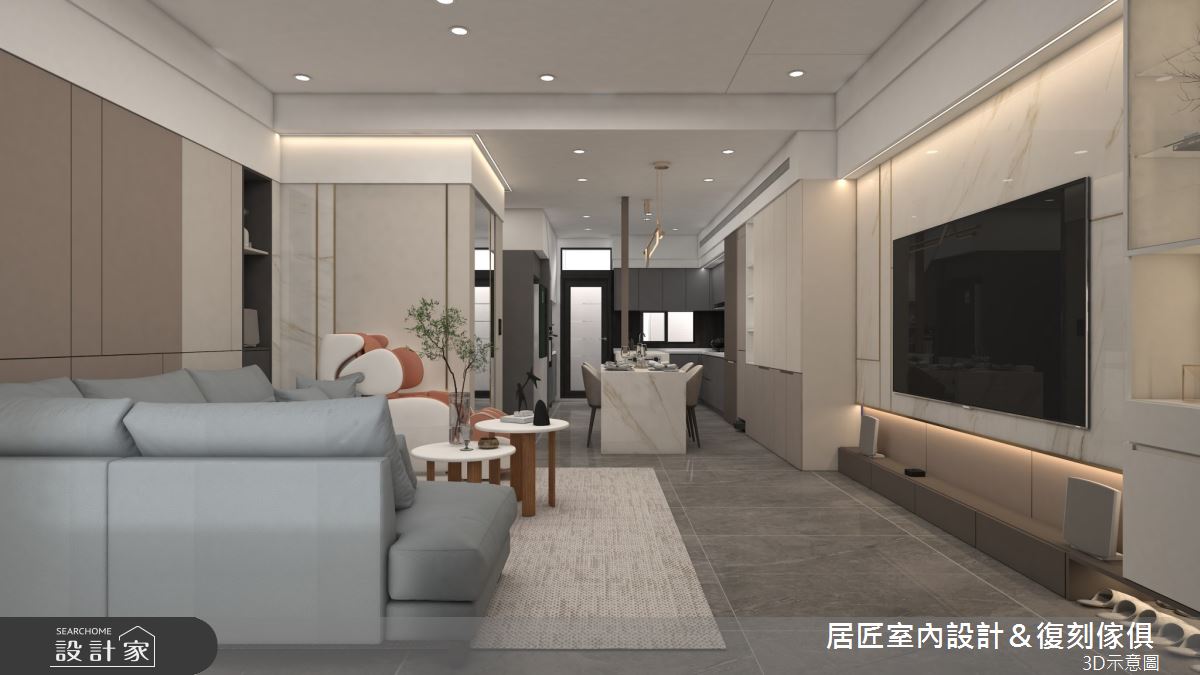 52坪新成屋(5年以下)＿混搭風客廳餐廳案例圖片＿居匠室內設計＆復刻傢俱＿居匠_71之2