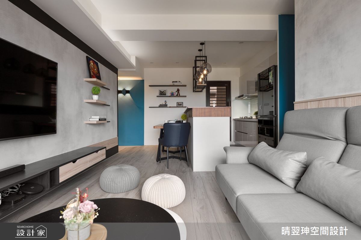 23坪新成屋(5年以下)＿現代風客廳餐廳廚房吧檯中島案例圖片＿晴翌珅空間設計＿晴翌珅_20_新竹之8