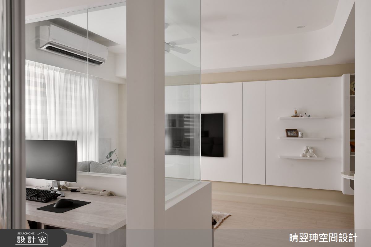 23坪新成屋(5年以下)＿奶油風客廳書房案例圖片＿晴翌珅空間設計＿晴翌珅_28_新竹之12