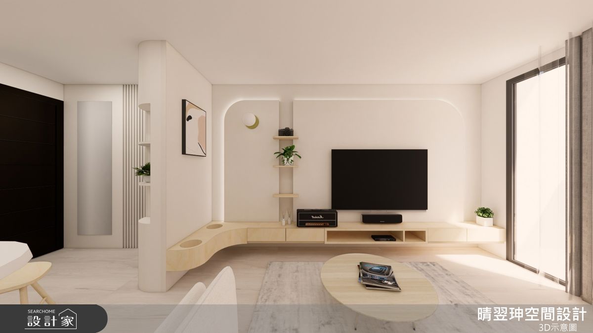 22坪新成屋(5年以下)＿奶油風玄關客廳案例圖片＿晴翌珅空間設計＿晴翌珅_35_新竹之6