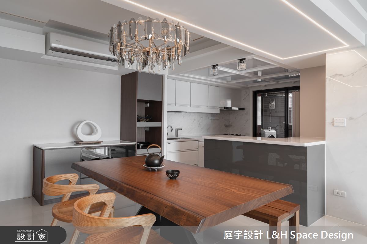70坪新成屋(5年以下)＿混搭風餐廳廚房中島案例圖片＿庭宇設計＿庭宇_10之15