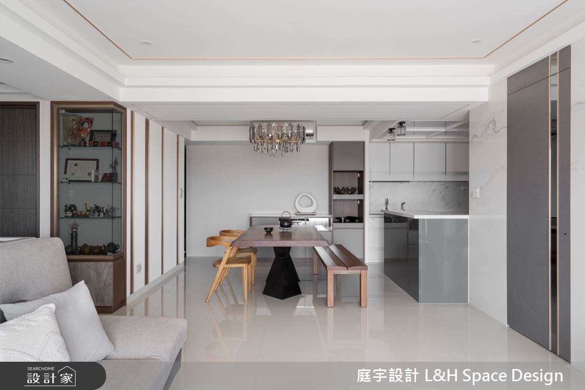 70坪新成屋(5年以下)＿混搭風客廳餐廳廚房中島案例圖片＿庭宇設計＿庭宇_10之12