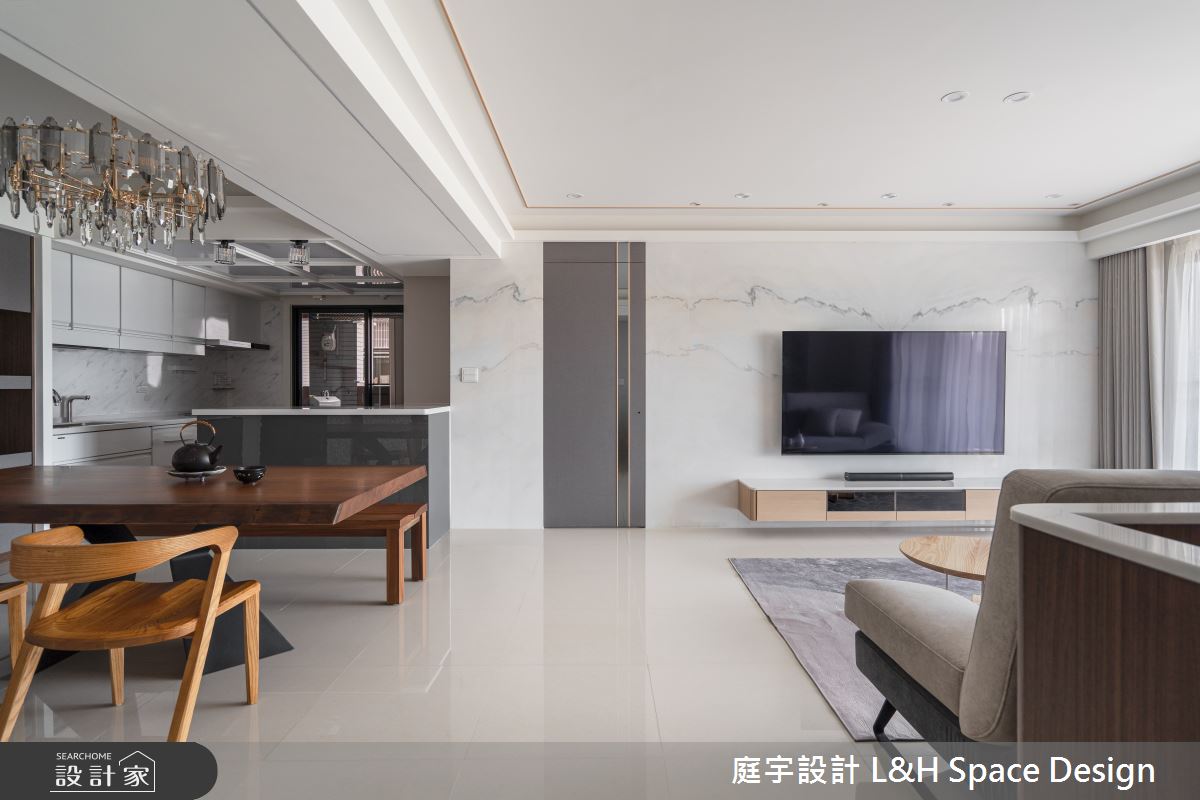 70坪新成屋(5年以下)＿混搭風客廳餐廳廚房中島案例圖片＿庭宇設計＿庭宇_10之13
