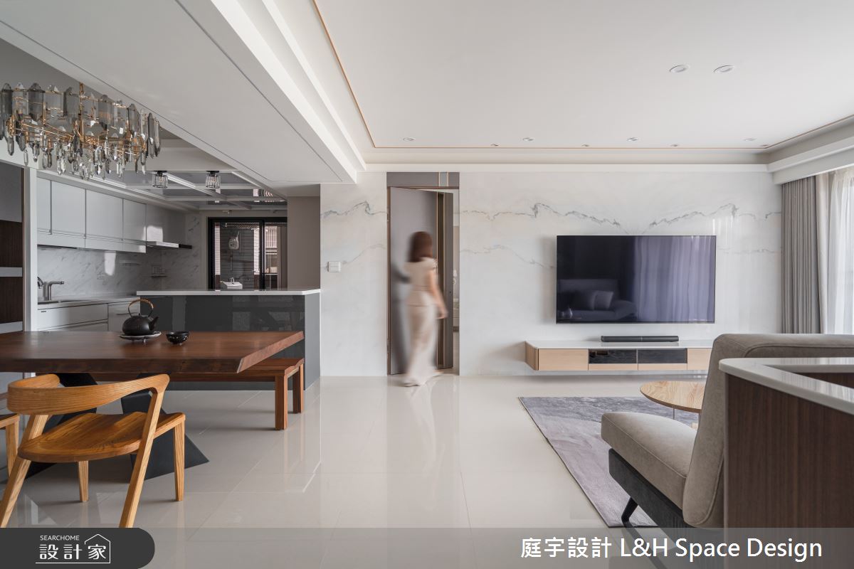 70坪新成屋(5年以下)＿混搭風客廳餐廳廚房中島案例圖片＿庭宇設計＿庭宇_10之14