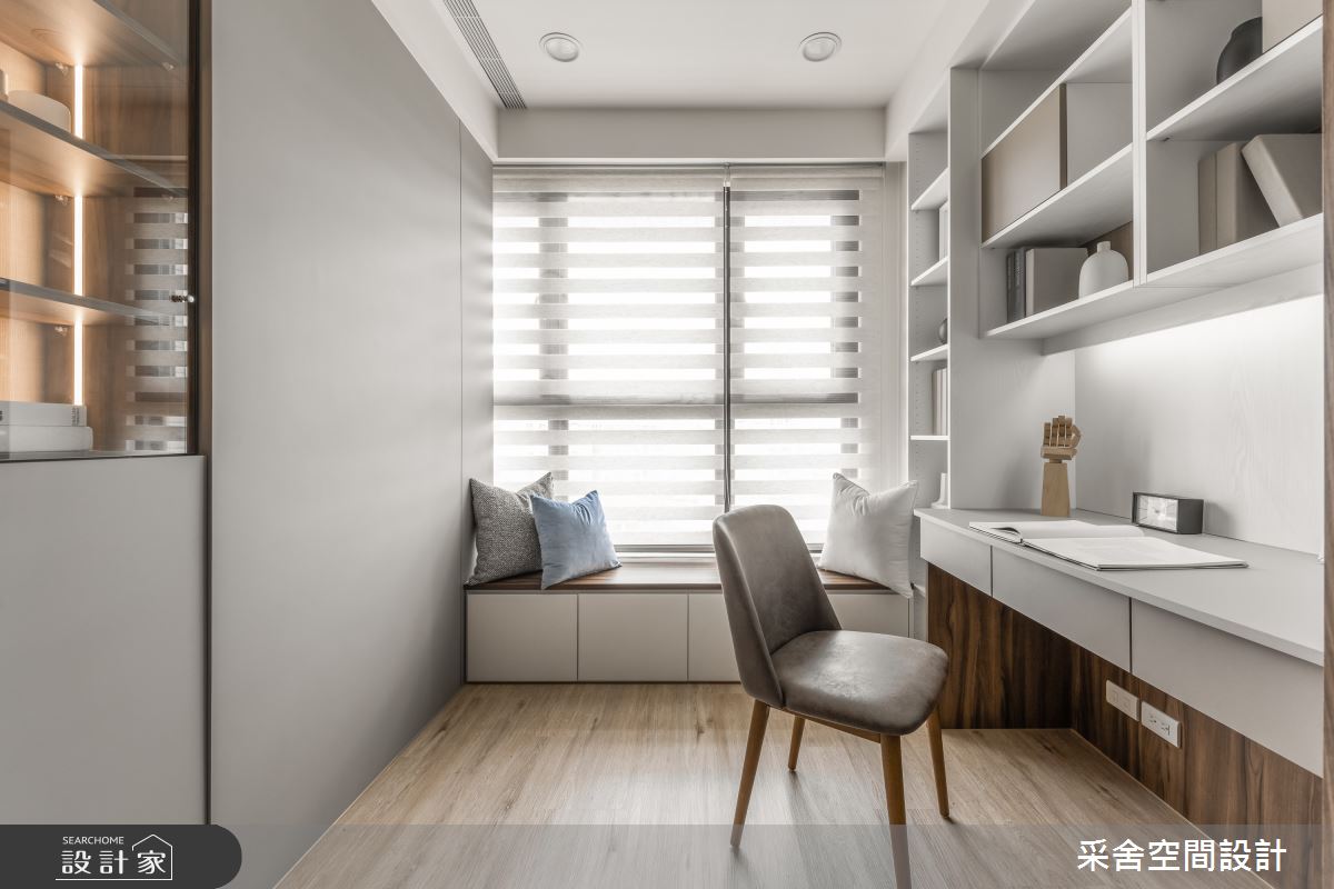 15坪新成屋(5年以下)＿現代美式風書房工作區臥榻案例圖片＿采舍空間設計＿采舍_22之12