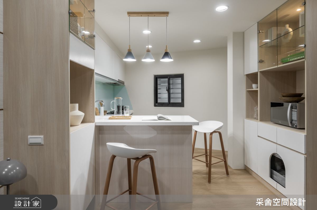 41坪老屋(31~40年)＿北歐風餐廳廚房寵物中島案例圖片＿采舍空間設計＿采舍_24之4