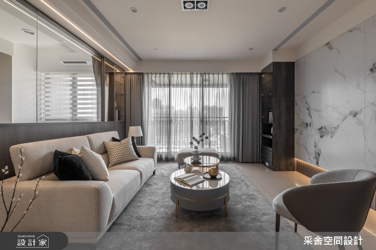 35坪新成屋(5年以下)＿現代風客廳案例圖片＿采舍空間設計＿采舍_28之3