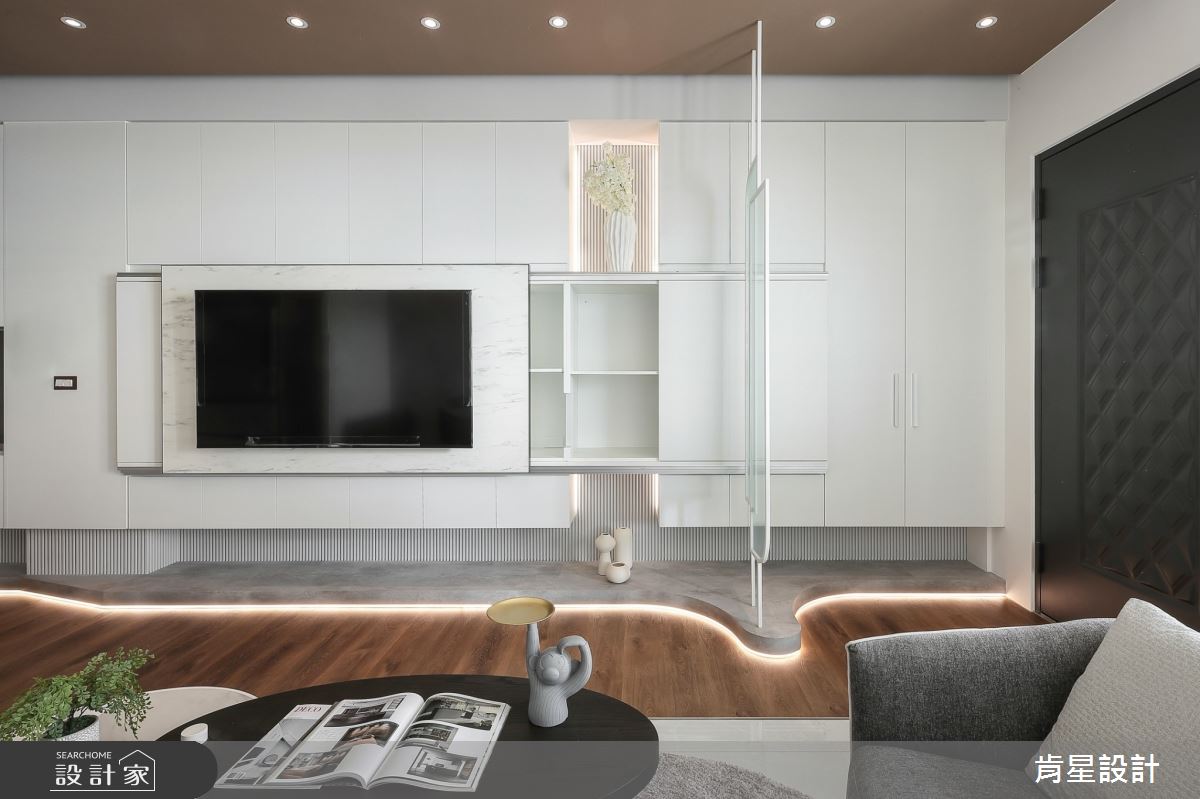 46坪新成屋(5年以下)＿現代風客廳案例圖片＿肯星設計＿肯星_13光曲Light curve之1