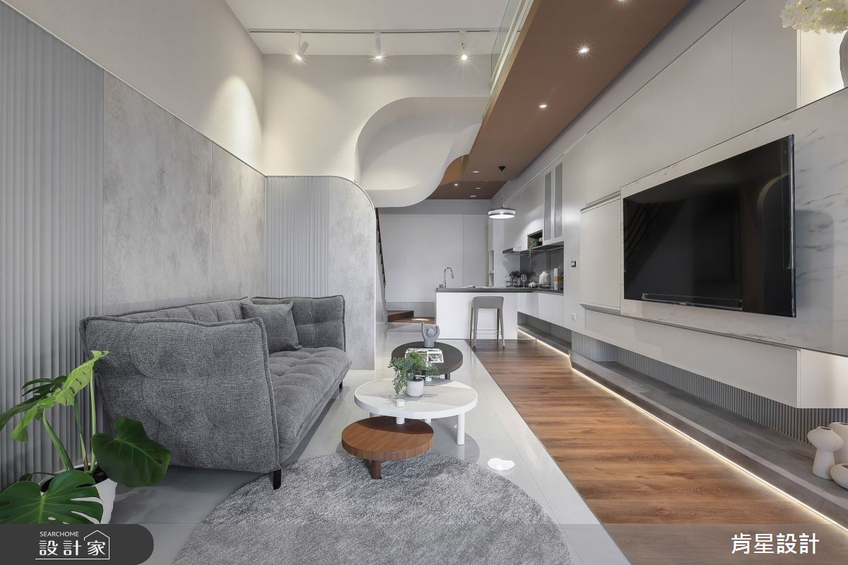 46坪新成屋(5年以下)＿現代風客廳案例圖片＿肯星設計＿肯星_13光曲Light curve之8