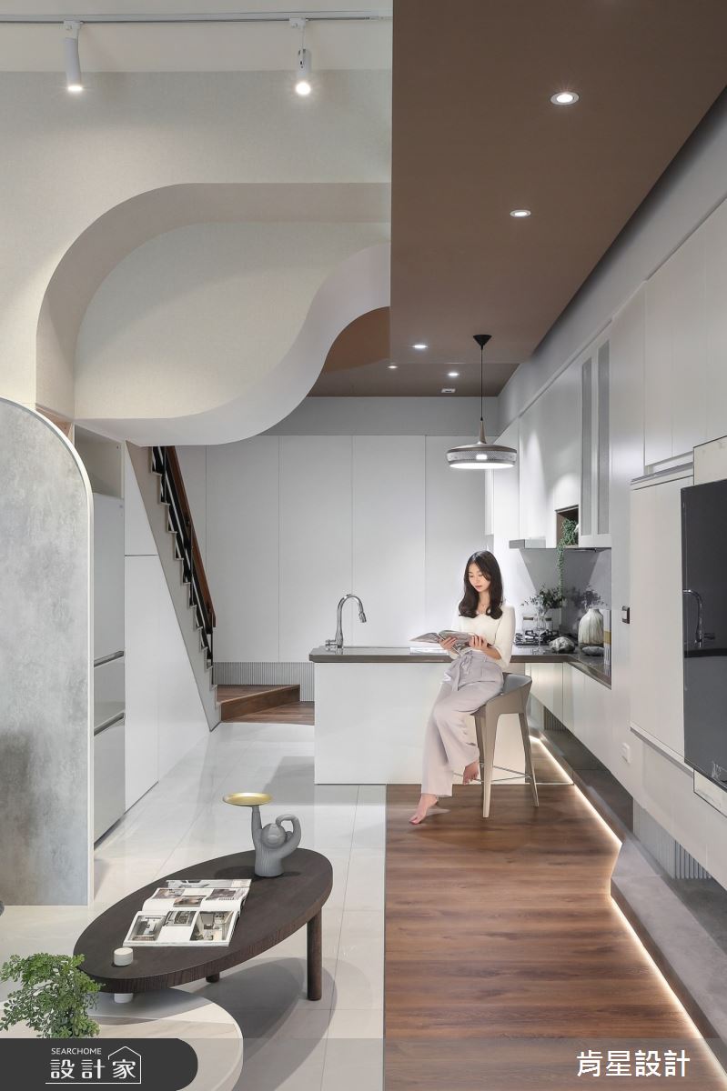 46坪新成屋(5年以下)＿現代風吧檯案例圖片＿肯星設計＿肯星_13光曲Light curve之11