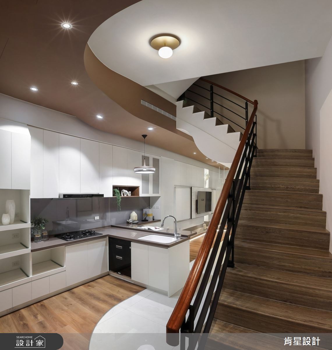 46坪新成屋(5年以下)＿現代風廚房案例圖片＿肯星設計＿肯星_13光曲Light curve之12