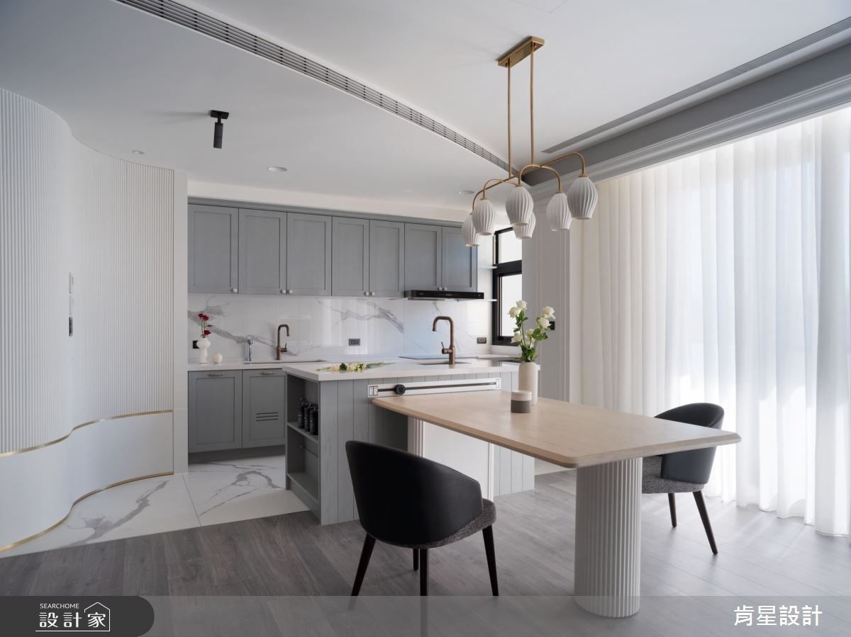 35坪老屋(31~40年)＿美式風餐廳廚房中島案例圖片＿肯星設計＿肯星_16之4