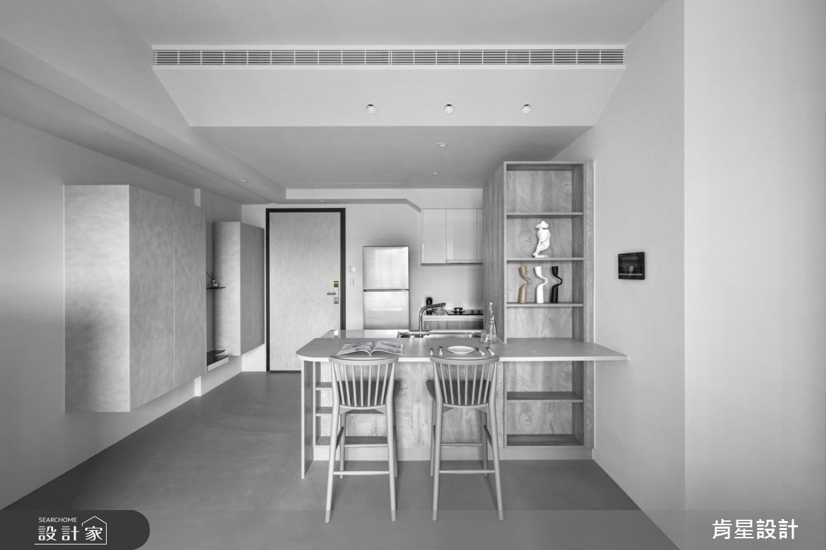 17坪新成屋(5年以下)＿侘寂風玄關餐廳廚房中島案例圖片＿肯星設計＿肯星_19純粹Purely之13