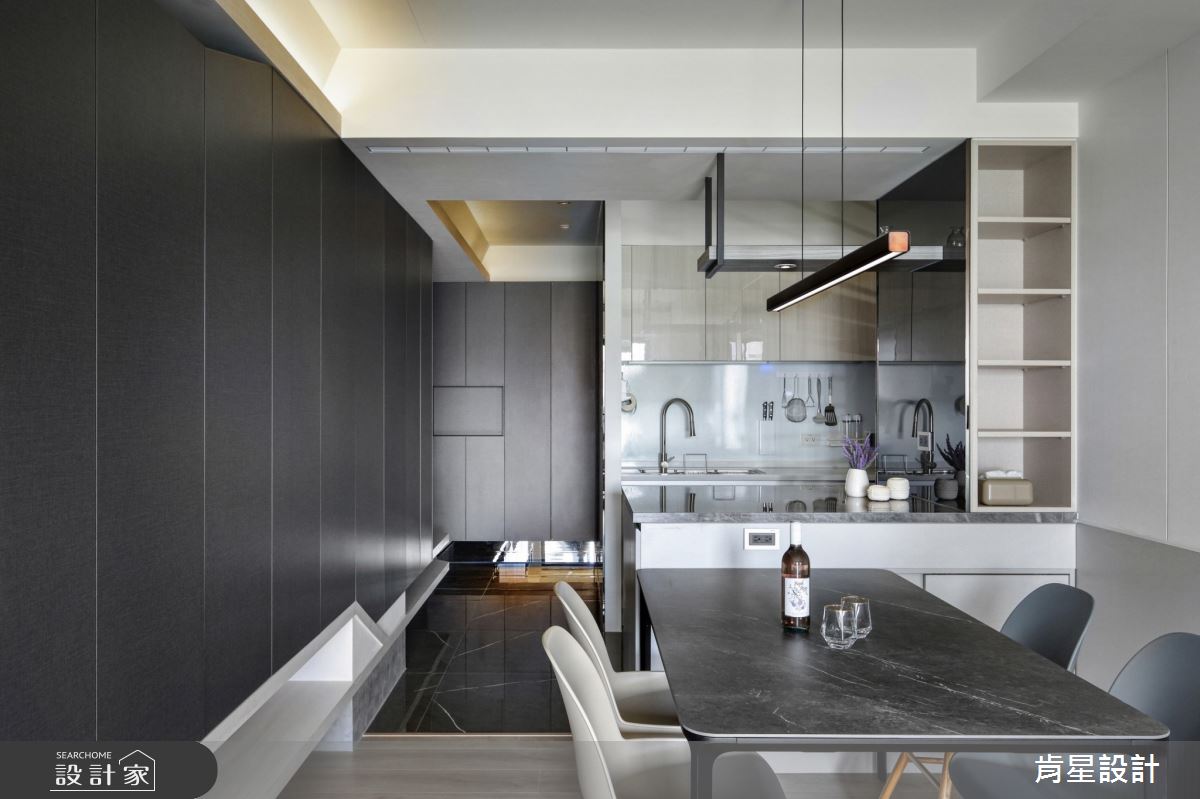 25坪新成屋(5年以下)＿現代風玄關餐廳廚房中島案例圖片＿肯星設計＿肯星_20明度連結lightness link之6
