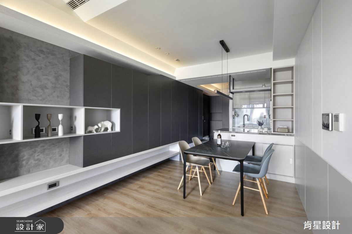 25坪新成屋(5年以下)＿現代風客廳餐廳廚房中島案例圖片＿肯星設計＿肯星_20明度連結lightness link之7