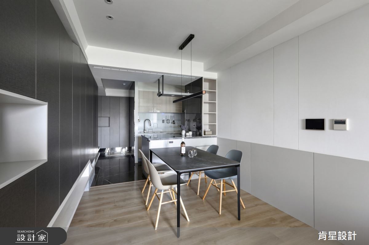 25坪新成屋(5年以下)＿現代風餐廳廚房中島案例圖片＿肯星設計＿肯星_20明度連結lightness link之9