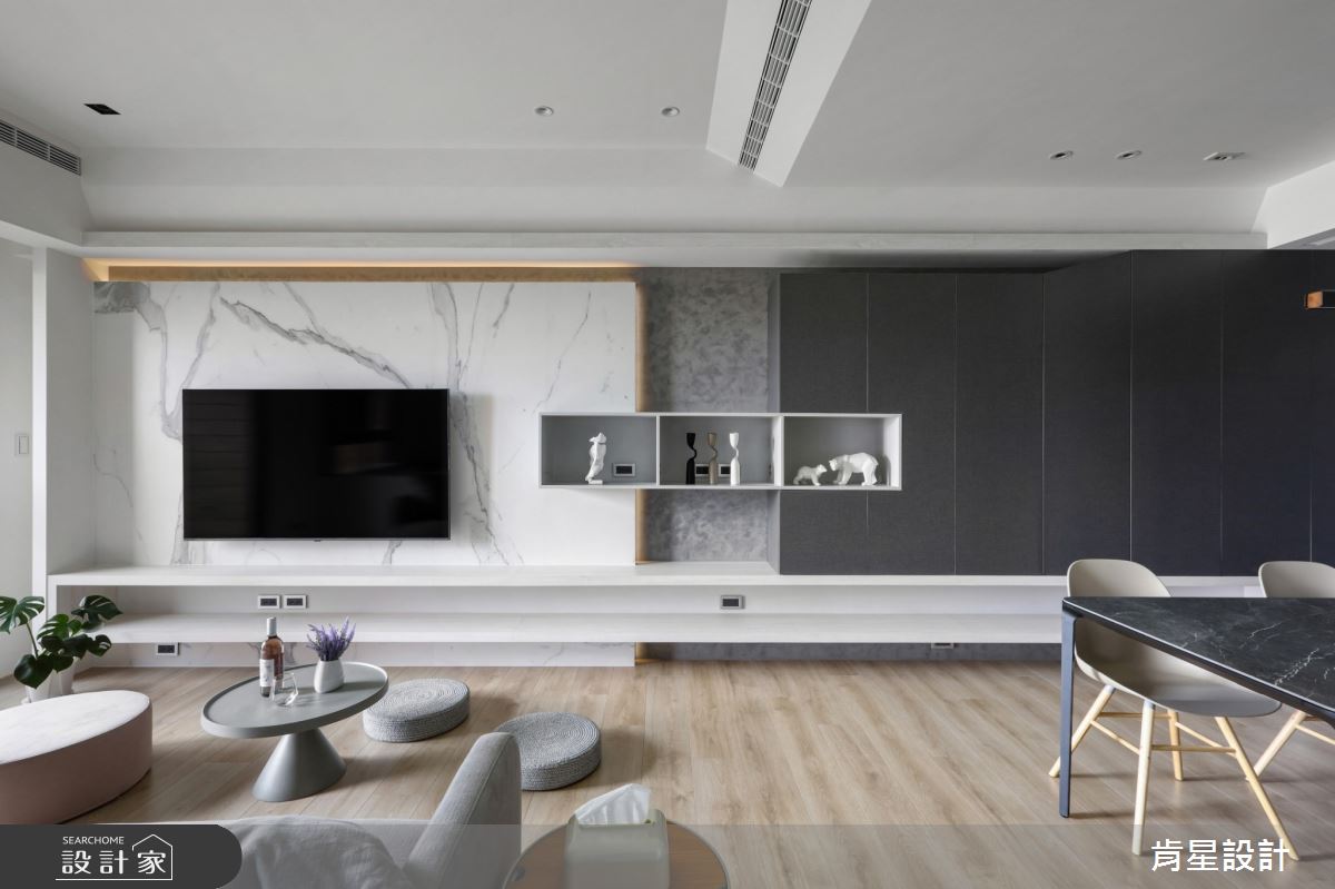 25坪新成屋(5年以下)＿現代風客廳餐廳案例圖片＿肯星設計＿肯星_20明度連結lightness link之12