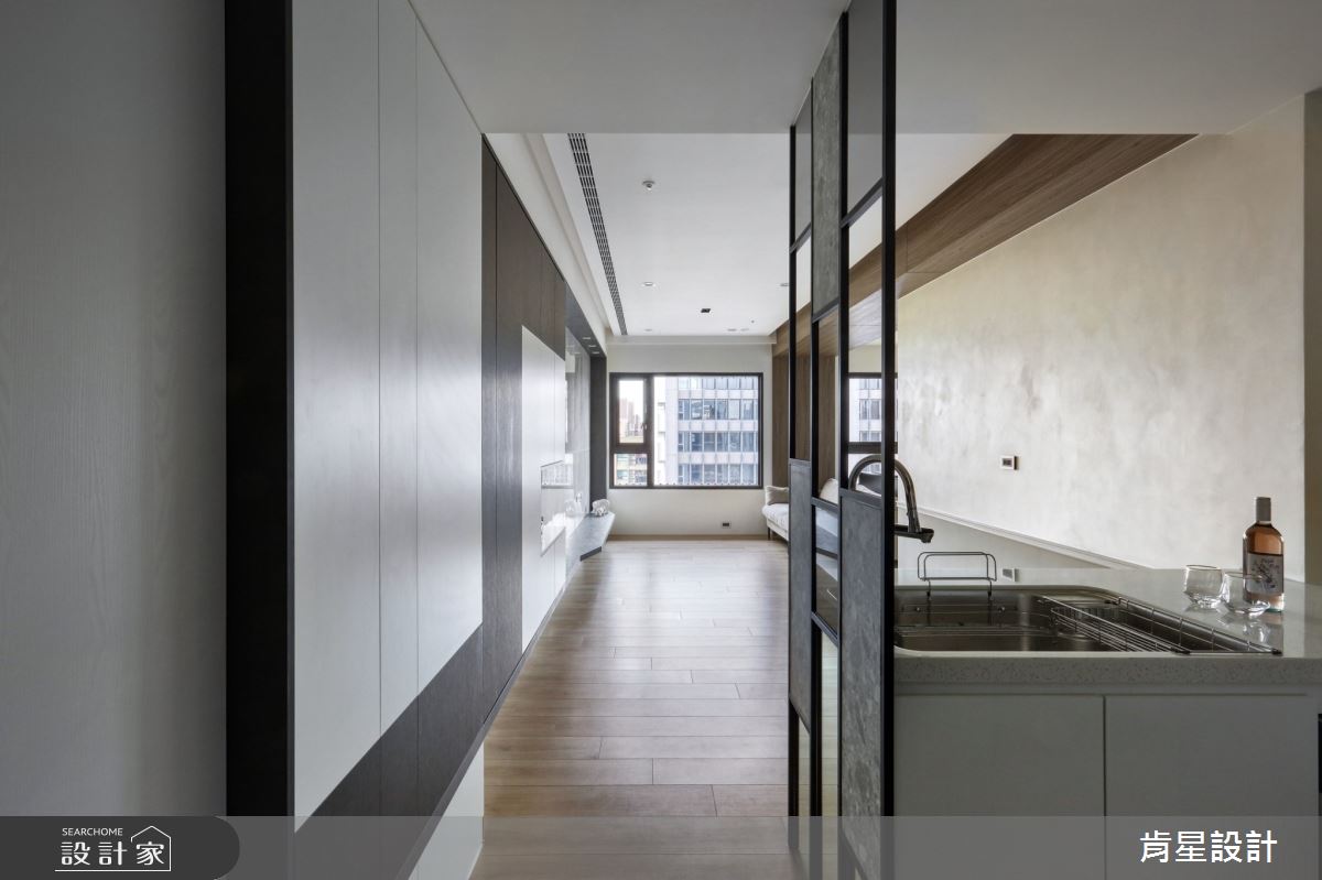 25坪新成屋(5年以下)＿現代風玄關案例圖片＿肯星設計＿肯星_21矩形包覆Rectangular wrap之1