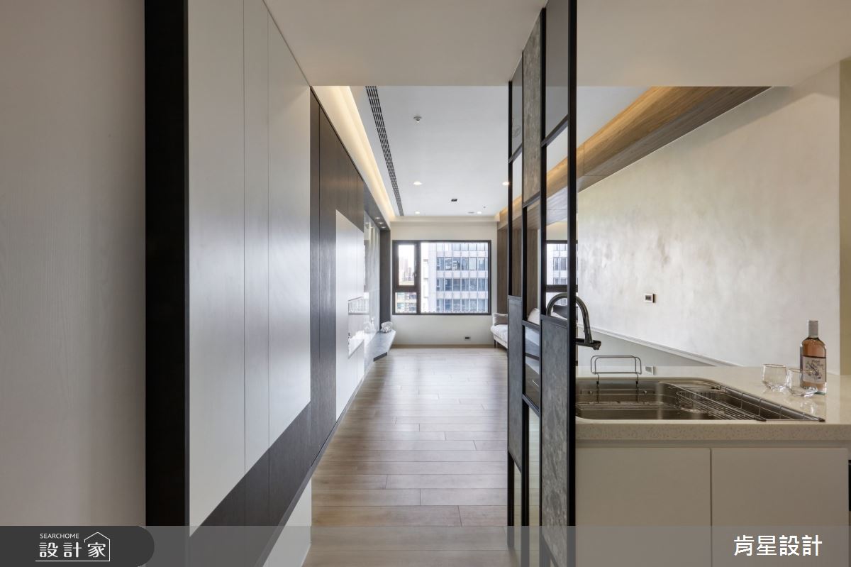 25坪新成屋(5年以下)＿現代風玄關廚房案例圖片＿肯星設計＿肯星_21矩形包覆Rectangular wrap之2