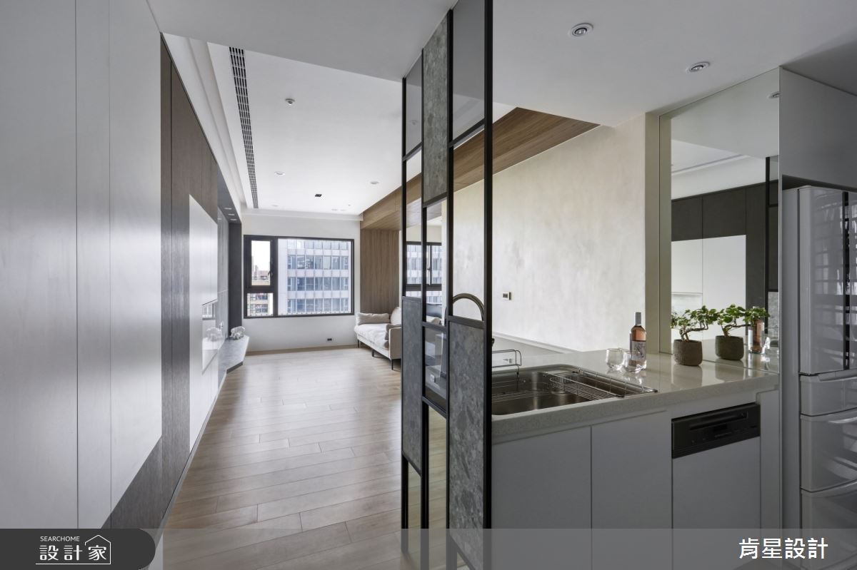 25坪新成屋(5年以下)＿現代風玄關廚房案例圖片＿肯星設計＿肯星_21矩形包覆Rectangular wrap之5