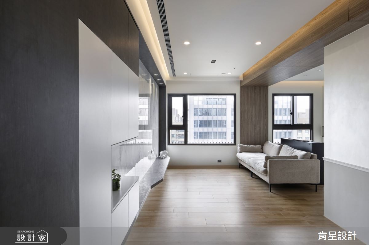 25坪新成屋(5年以下)＿現代風客廳案例圖片＿肯星設計＿肯星_21矩形包覆Rectangular wrap之16