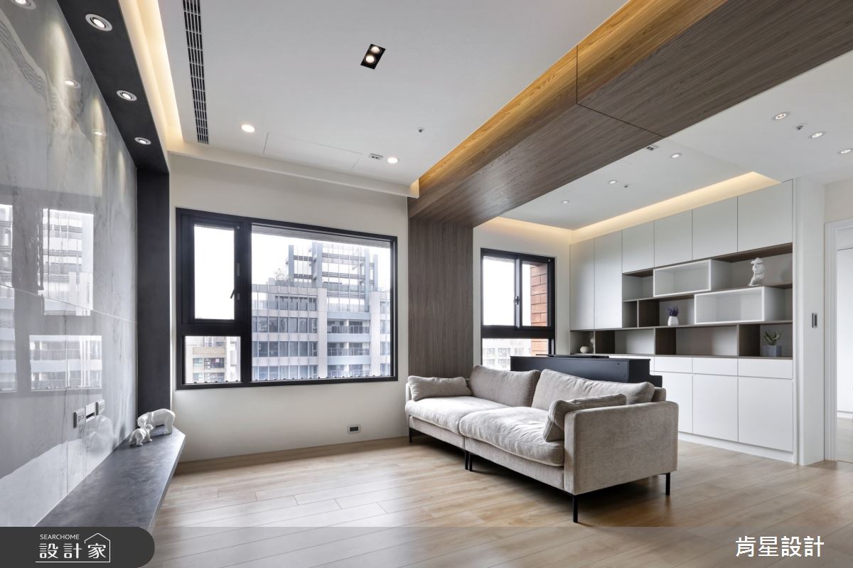25坪新成屋(5年以下)＿現代風客廳書房案例圖片＿肯星設計＿肯星_21矩形包覆Rectangular wrap之12