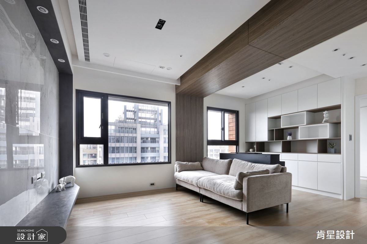 25坪新成屋(5年以下)＿現代風客廳書房案例圖片＿肯星設計＿肯星_21矩形包覆Rectangular wrap之13