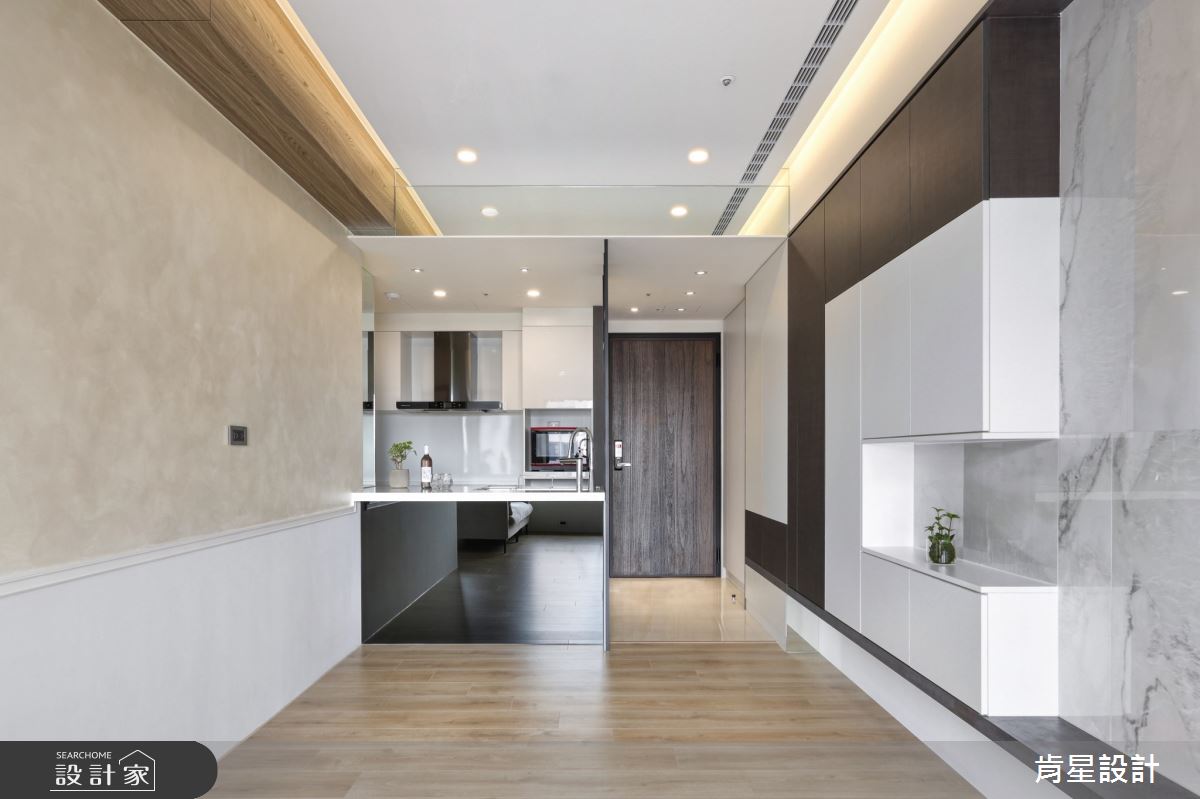 25坪新成屋(5年以下)＿現代風玄關廚房中島案例圖片＿肯星設計＿肯星_21矩形包覆Rectangular wrap之8