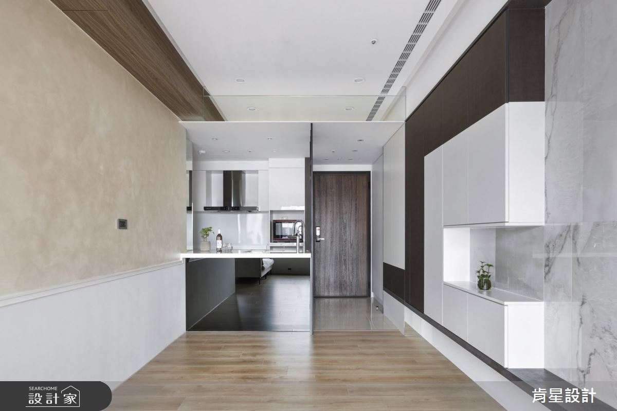 25坪新成屋(5年以下)＿現代風玄關廚房中島案例圖片＿肯星設計＿肯星_21矩形包覆Rectangular wrap之7