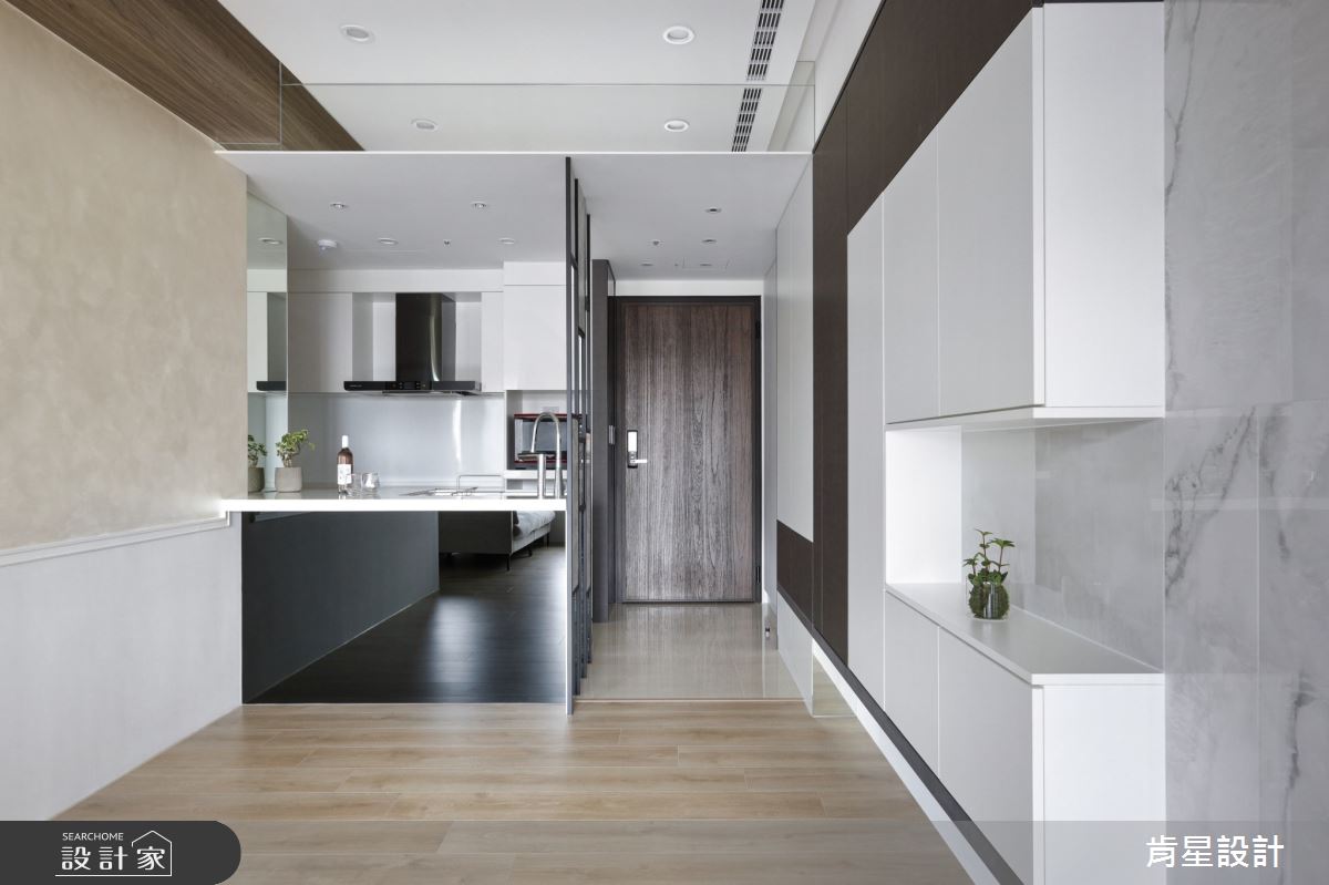 25坪新成屋(5年以下)＿現代風玄關廚房中島案例圖片＿肯星設計＿肯星_21矩形包覆Rectangular wrap之9