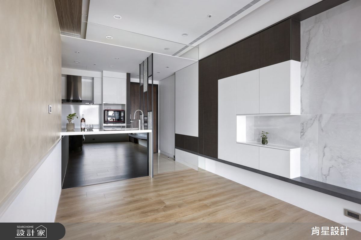 25坪新成屋(5年以下)＿現代風玄關廚房中島案例圖片＿肯星設計＿肯星_21矩形包覆Rectangular wrap之10