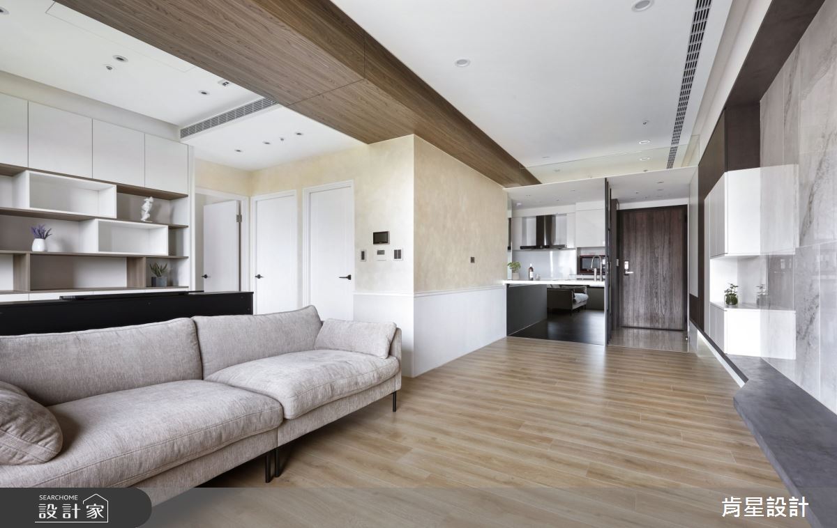 25坪新成屋(5年以下)＿現代風玄關客廳廚房中島案例圖片＿肯星設計＿肯星_21矩形包覆Rectangular wrap之18